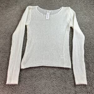 J. Galt Sweater Womens OS Ivory Mohair Wool Blend Open Knit Sheer PacSun *